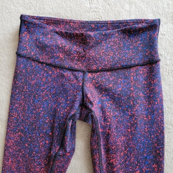 Lululemon Wunder Under Pant III Splatter Prep Red Sapphire Blue size 4 - Picture 4 of 13